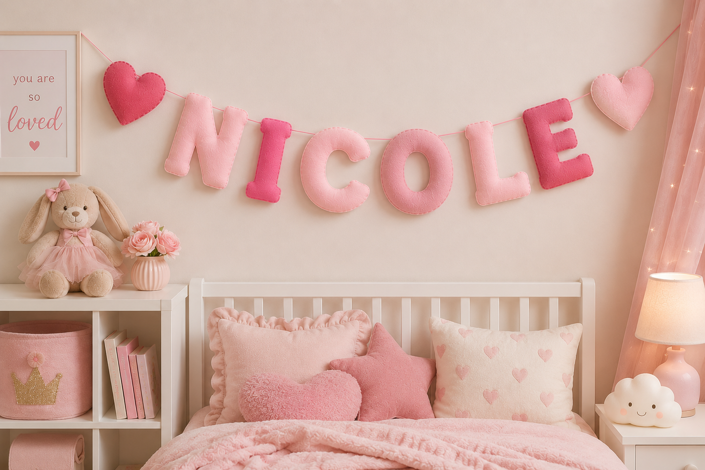 Heart Personalised Name Garland