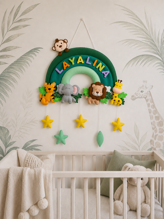 Safari Friends Personalised Wall Hanging