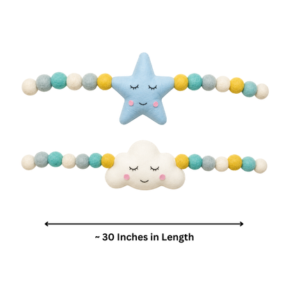 Star & Cloud Curtain Tie Pair