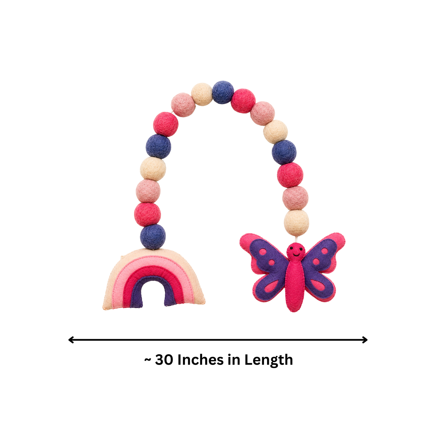 Rainbow & Butterfly Curtain Tie Pair