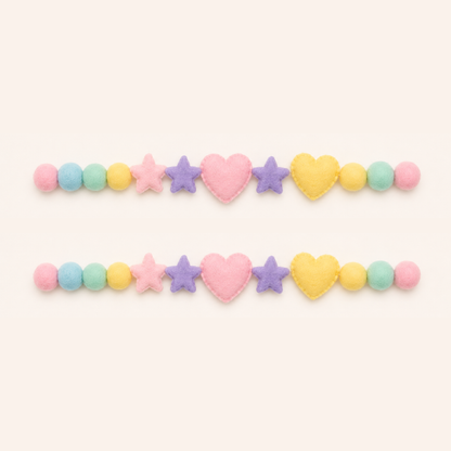 Star & Hearts Curtain Tie Pair
