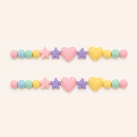 Star & Hearts Curtain Tie Pair