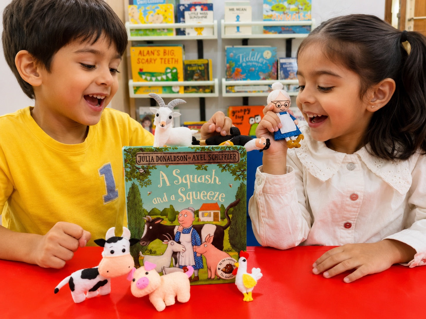 A Squash and a Squeeze Story Box playing