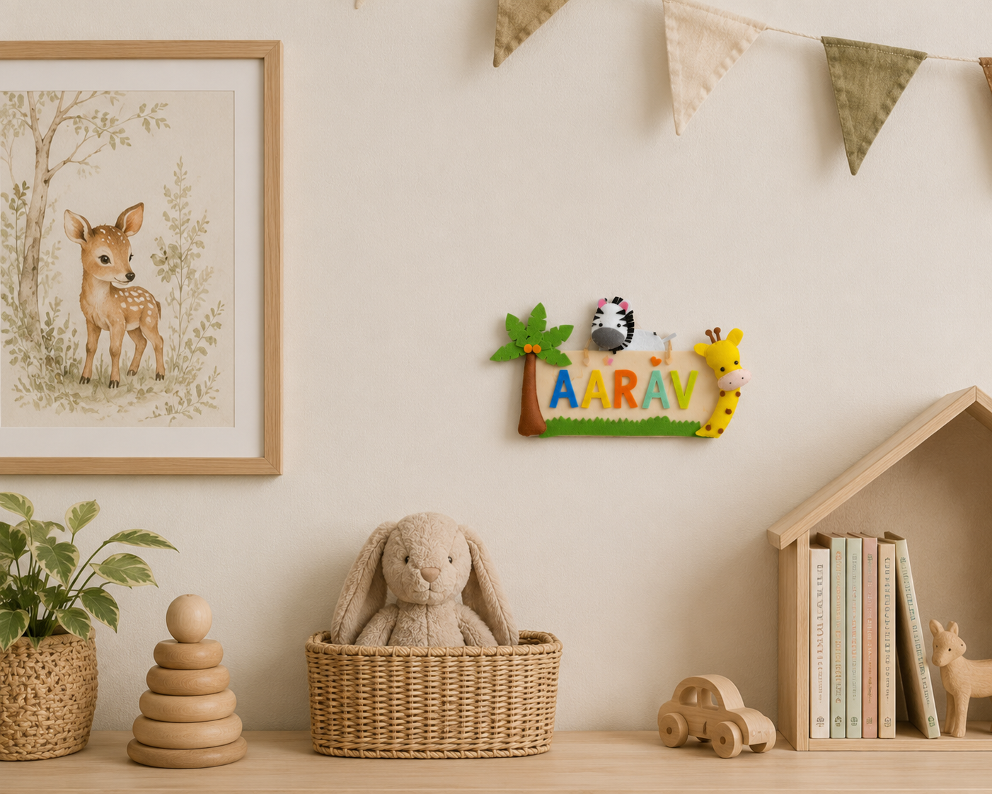 Personalised Jungle Name Plaque, name/wall hanging
