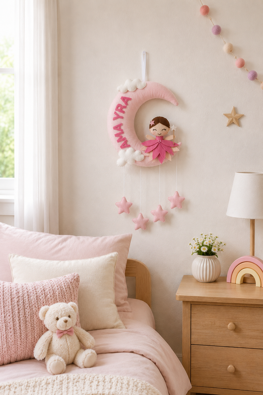 Moonlight Fairy Personalised Wall Hanging