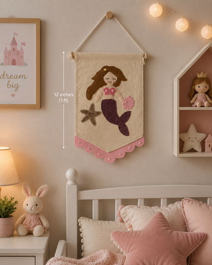 Handcrafted mermaid room decor wall hanging