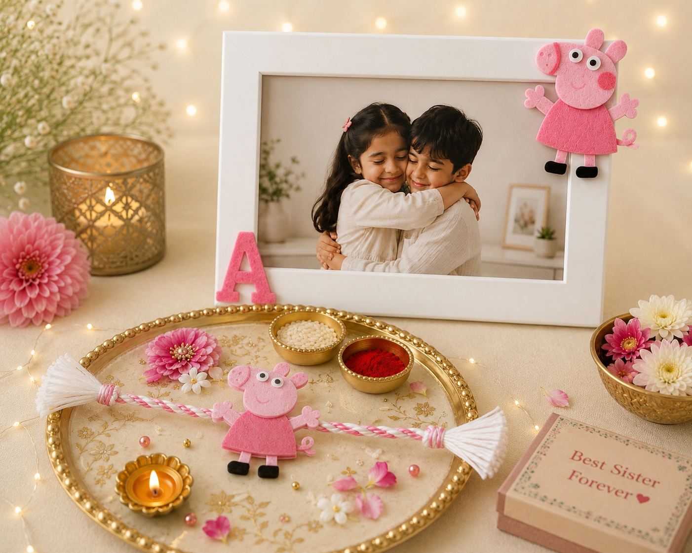 Peppa Pig Rakhi and Photoframe Gift Set