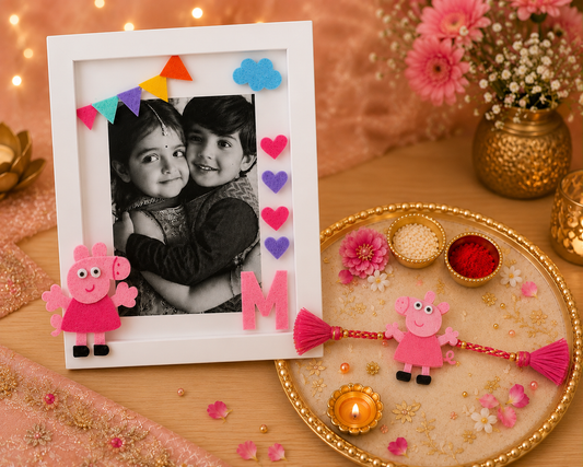 Peppa Pig Rakhi and Photoframe Gift Set
