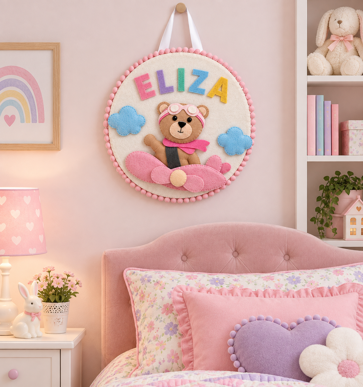 Teddy’s Sky Adventure Personalised Wall Hanging