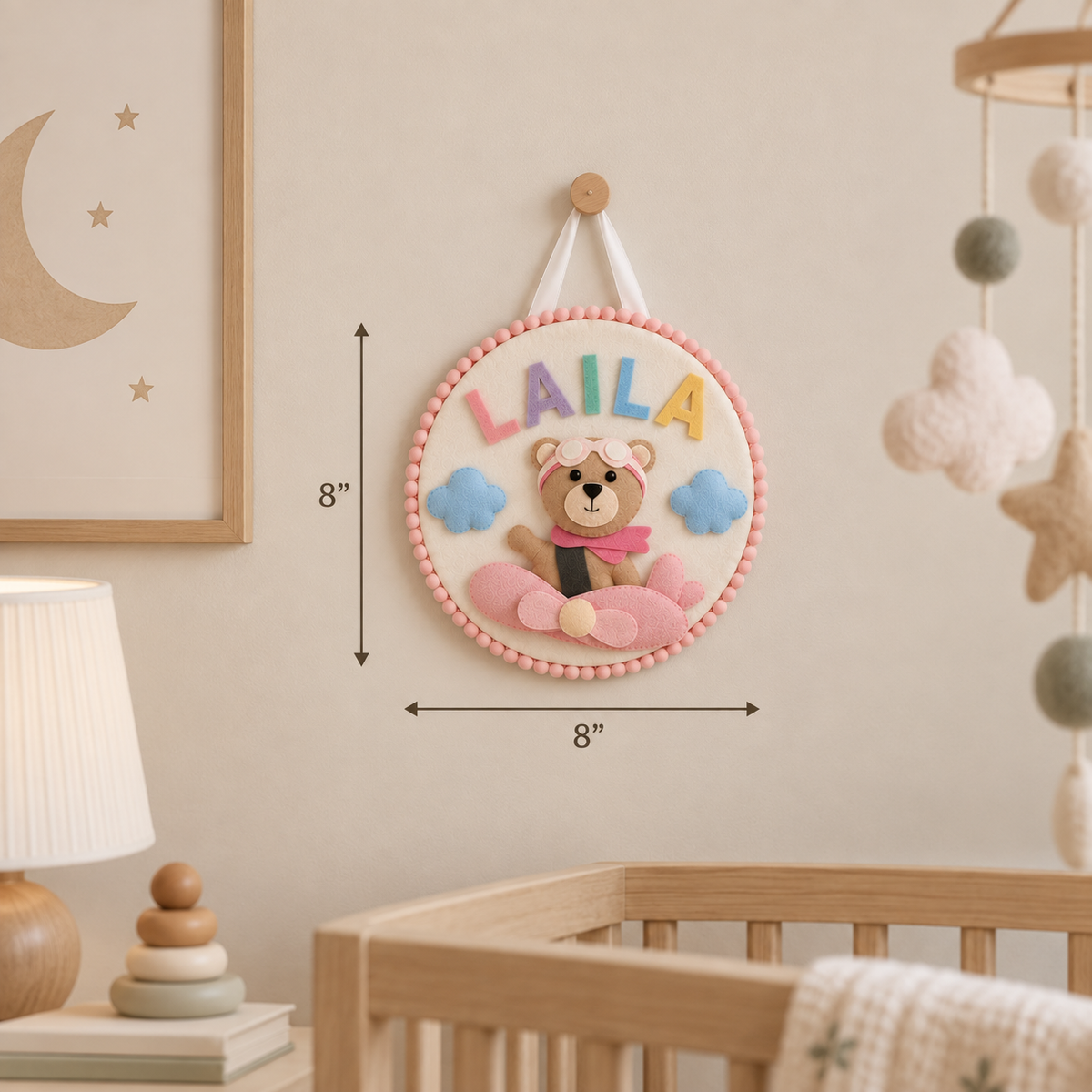 Teddy’s Sky Adventure Personalised Wall Hanging