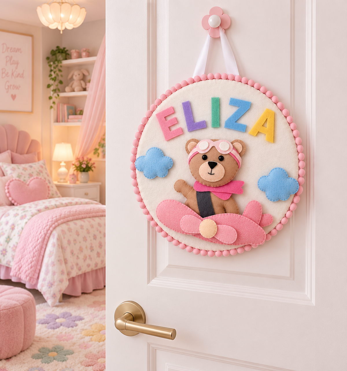 Teddy’s Sky Adventure Personalised Wall Hanging