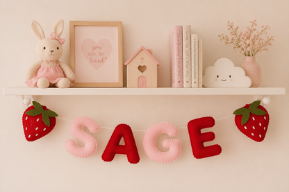 Strawberry Personalised Name Garland