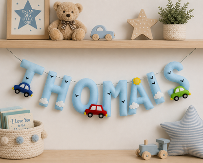 Little Racer Personalised Name Garland