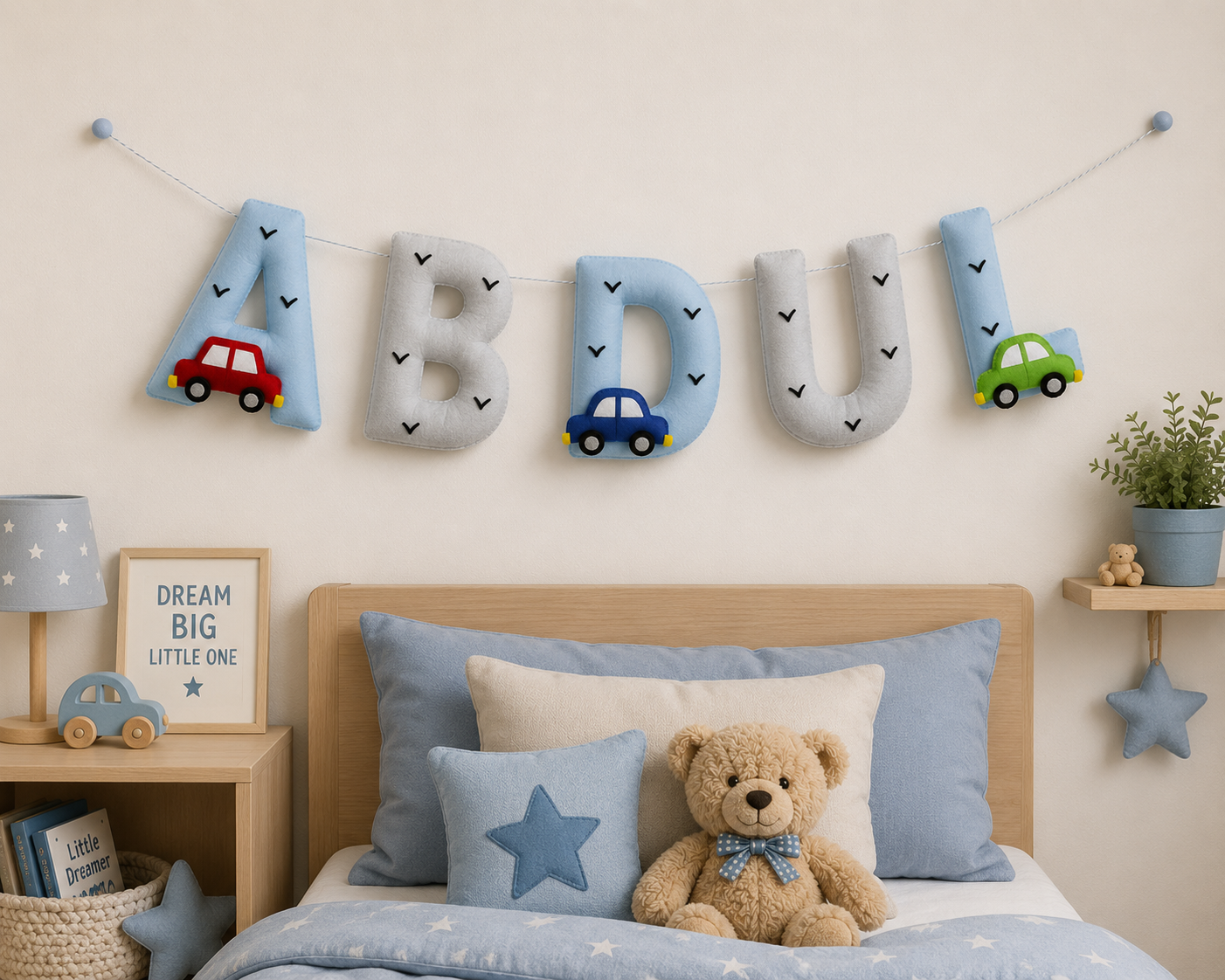 Little Racer Personalised Name Garland