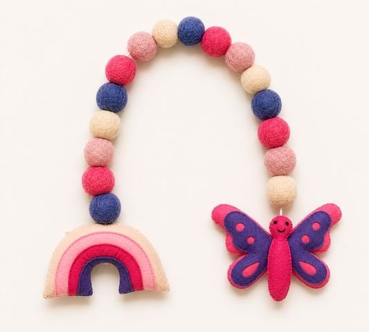Rainbow & Butterfly Curtain Tie Pair