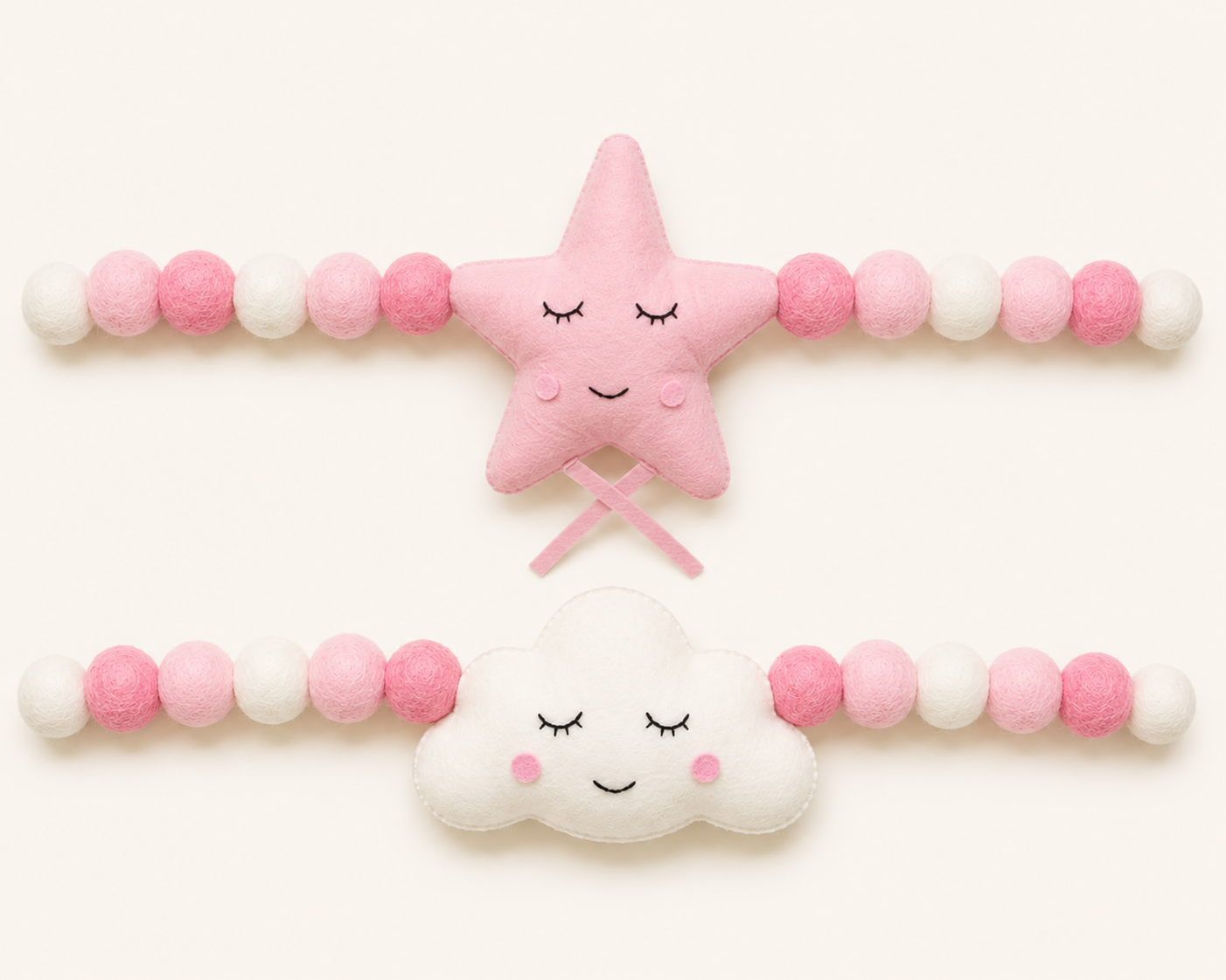 Star & Cloud Curtain Tie Pair