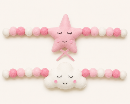 Star & Cloud Curtain Tie Pair