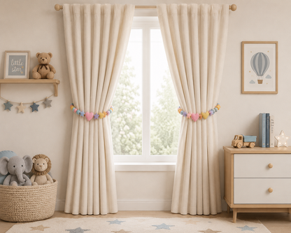 Star & Hearts Curtain Tie Pair