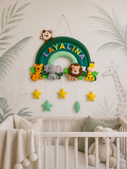 Safari Friends Personalised Wall Hanging