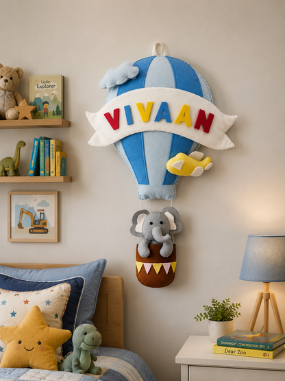 Hot Air Balloon Personalised Wall Hanging