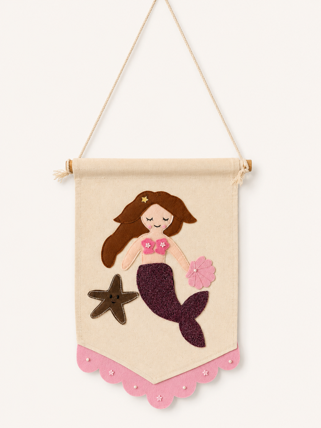 Handcrafted mermaid girls room decor wall hanging