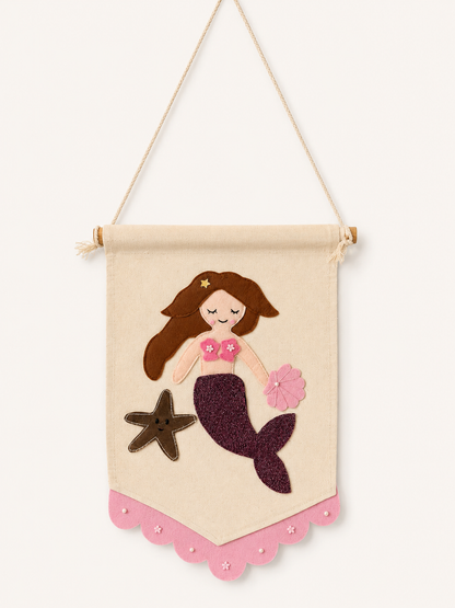 Handcrafted mermaid girls room decor wall hanging