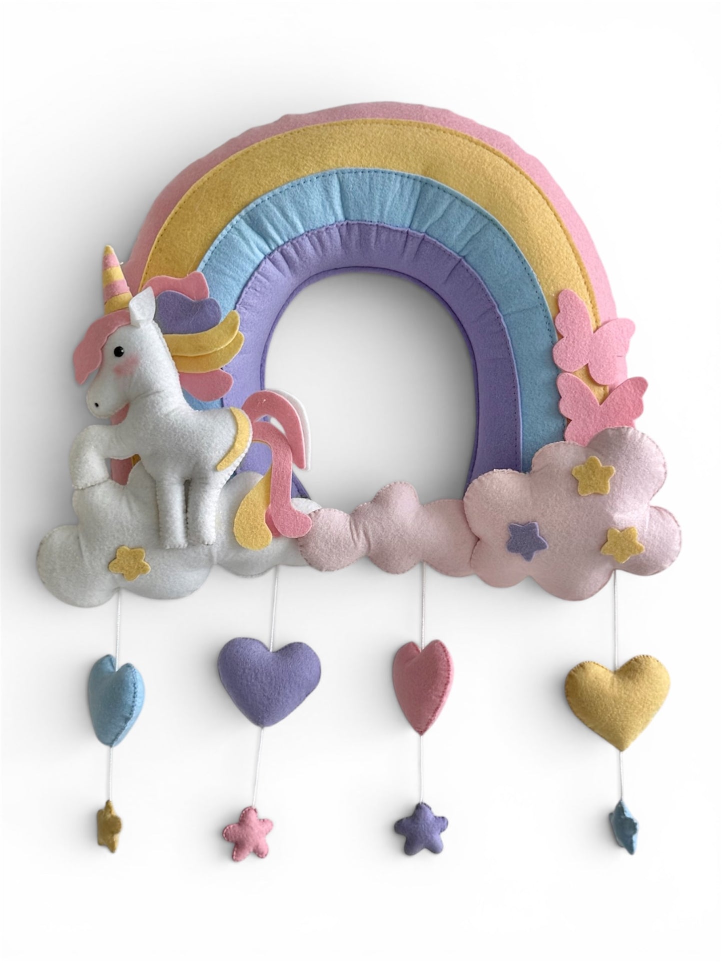 Personalised handcrafted unicorn name hanging
