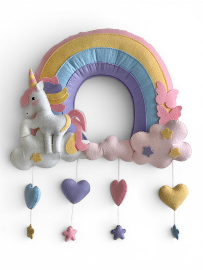 Personalised handcrafted unicorn name hanging