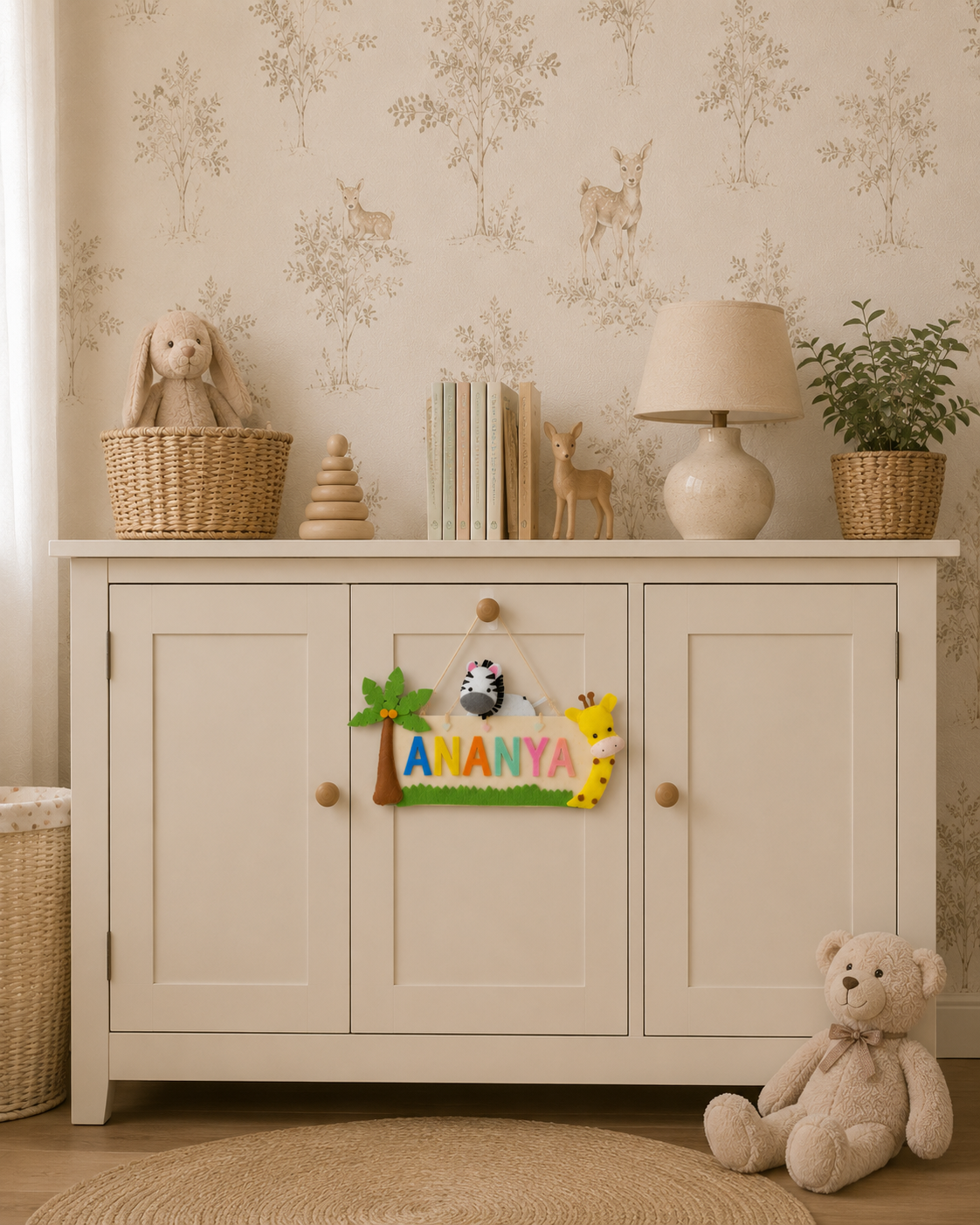 Personalised Jungle Name Plaque, name/wall hanging