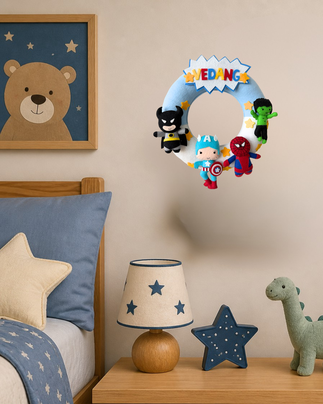 ultimate superhero personalised felt based name / wall hanging