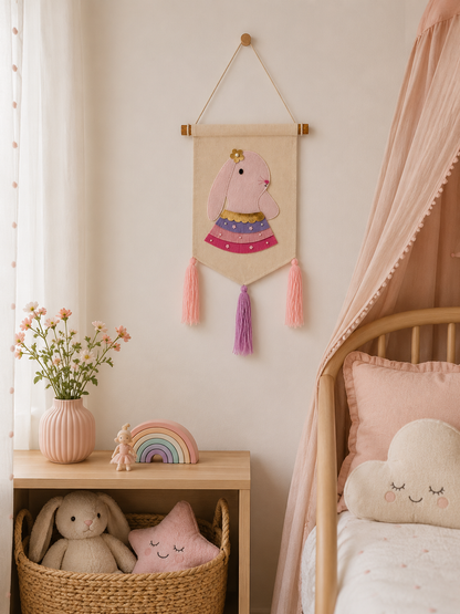 Bunny Wall Hanging Nursery decoration Dubai. Toddler room decoration wall hanging