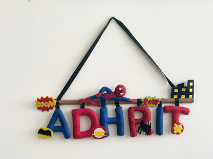 Spiderman/ Superman Name Wall hanging
